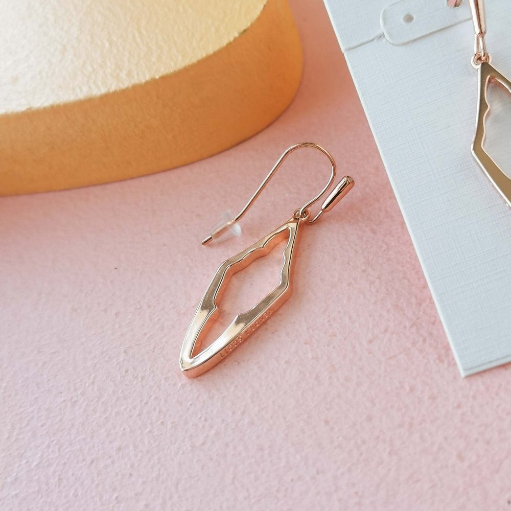 Kendra Scott - Elongated Abbie Rose Gold Open Frame Earrings - Picture 3 of 3